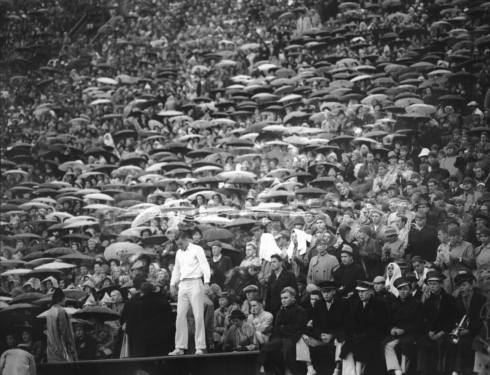 1937: Spectators in Stanford stadium